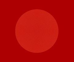Concentric line circle elements. Lush lava and orange color. vector