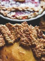 Traditional American pumpkin pie and apple pie, Thanksgiving day photo