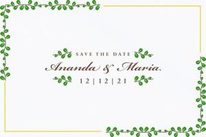 floral wedding invitation background with leaves vector