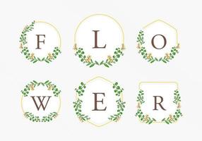 colección de marcos florales para el logotipo de la boda vector