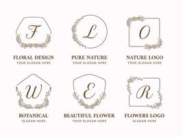 colección de logotipos de flores para bodas vector