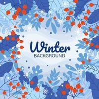 Winter Floral Hand Drawn vector