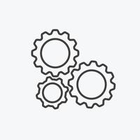 configuración de engranajes símbolo de línea delgada, icono de rueda dentada. logotipo de innovación. ilustración vectorial vector
