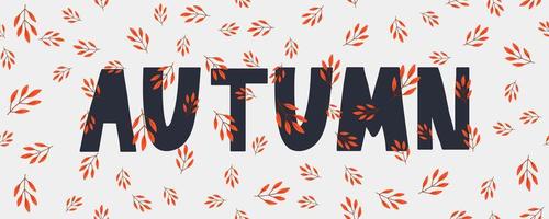 Autumn illustration, banner, vector, fall, lettering, card vector