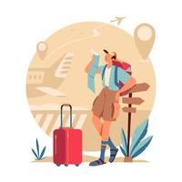 Young Travelers Concept vector