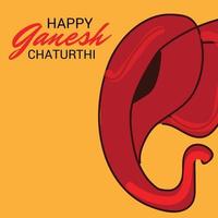 Vector illustration for Traditional Indian Festival Celebrate Happy Ganesh Chaturthi. Abstract text Space Background.