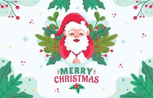Cute Santa Merry Christmas Background Template Concept