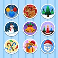 Christmas Cute Sticker Set Collection vector