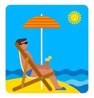 summer tropical beach relax vector