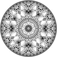 Circular pattern in the form of mandala with flower for henna, mehndi, tattoo, decoration. vector