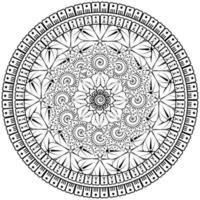 Circular pattern in the form of mandala with flower for henna, mehndi, tattoo, decoration. vector