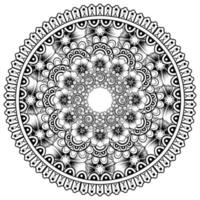 Circular pattern in the form of mandala with flower for henna, mehndi, tattoo, decoration. vector