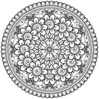 Circular pattern in the form of mandala with flower for henna, mehndi, tattoo, decoration. vector