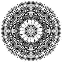 Circular pattern in the form of mandala with flower for henna, mehndi, tattoo, decoration. vector