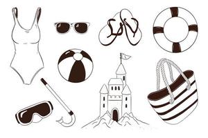 Summer Leisure Items Collection vector