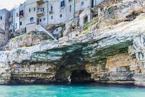 Polignano a Mare seen from the sea photo