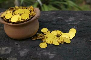 Coins in jar photo