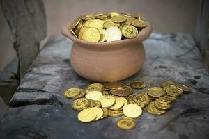 Coins in jar photo