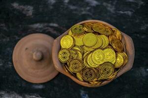 Coins in jar photo