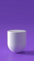 3d rendered rounded podium in purple background photo