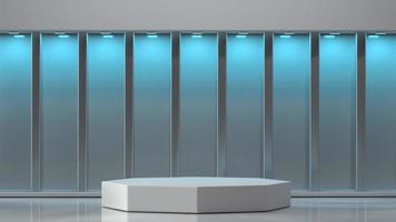 3d rendered podium in interior background photo