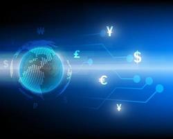 icono de ilustración de cambio de divisas global de red de negocios
