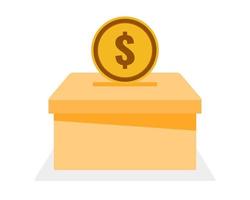 Donation Box with Coin Icon vector