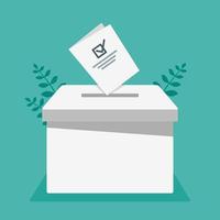 voto de papel en la casilla de elección vector