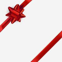 Red ribbon and bow on white box vector