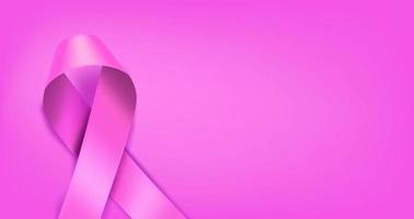 Breast carcer awareness vector banner with copy space