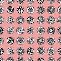 Mandala floral pink background vector