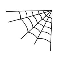 Corner spider web in doodle style vector