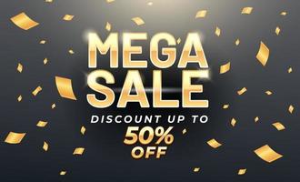 Big sale banner with gold element on 3d realistic fabric texture vector