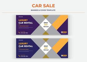 Car Sale Social media cover, banner, thumbnail, poster vector