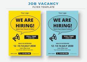 Job Vacancy Flyer Template, We are Hiring job Flyer Template vector