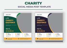 publicación y folleto de caridad en las redes sociales vector