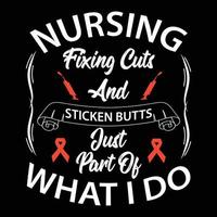Nurse quotes, nursing typography T-shirt print Free vector
