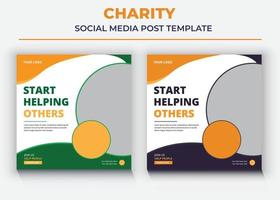 charity Social media post and flyer vector