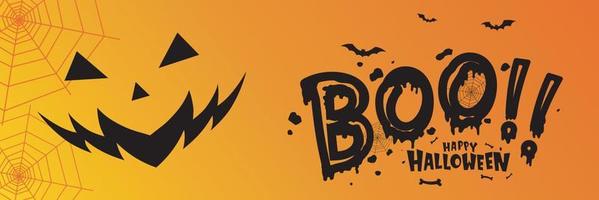 Spooky Hallowen Scary Banner with Ghost Face vector