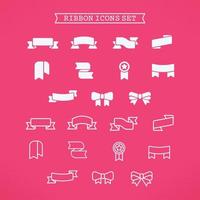 Two Type Ribbon Icons Set vector