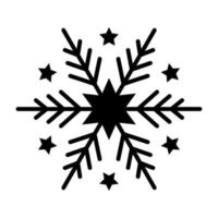Simple snowflake of black lines. Festive decoration for New Year and Christmas vector