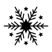 Simple snowflake of black lines. Festive decoration for New Year and Christmas vector