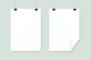 Hanging poster vector design. Illustration mockup hanging poster in the isolated background