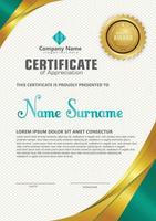 Vertical modern certificate template vector