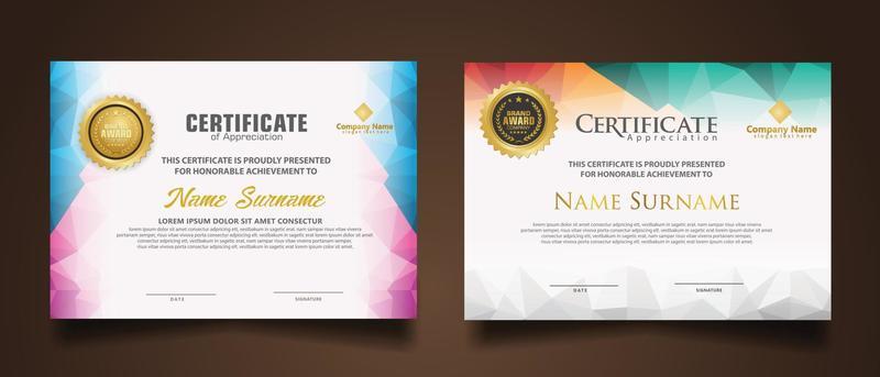 Set modern certificate template