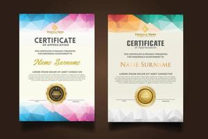 Set modern certificate template vector