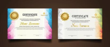 Set modern certificate template vector