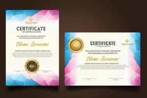 Set modern certificate template vector