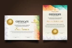 Set modern certificate template vector