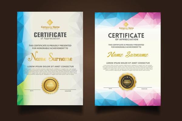 Set modern certificate template